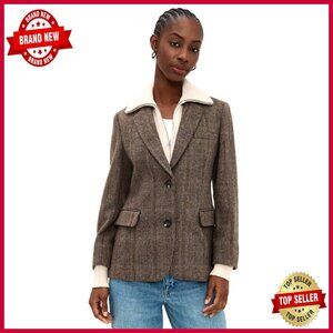 Wool Blazer Regular Fit Notched Lapels Dry Clean Only Formal Wear